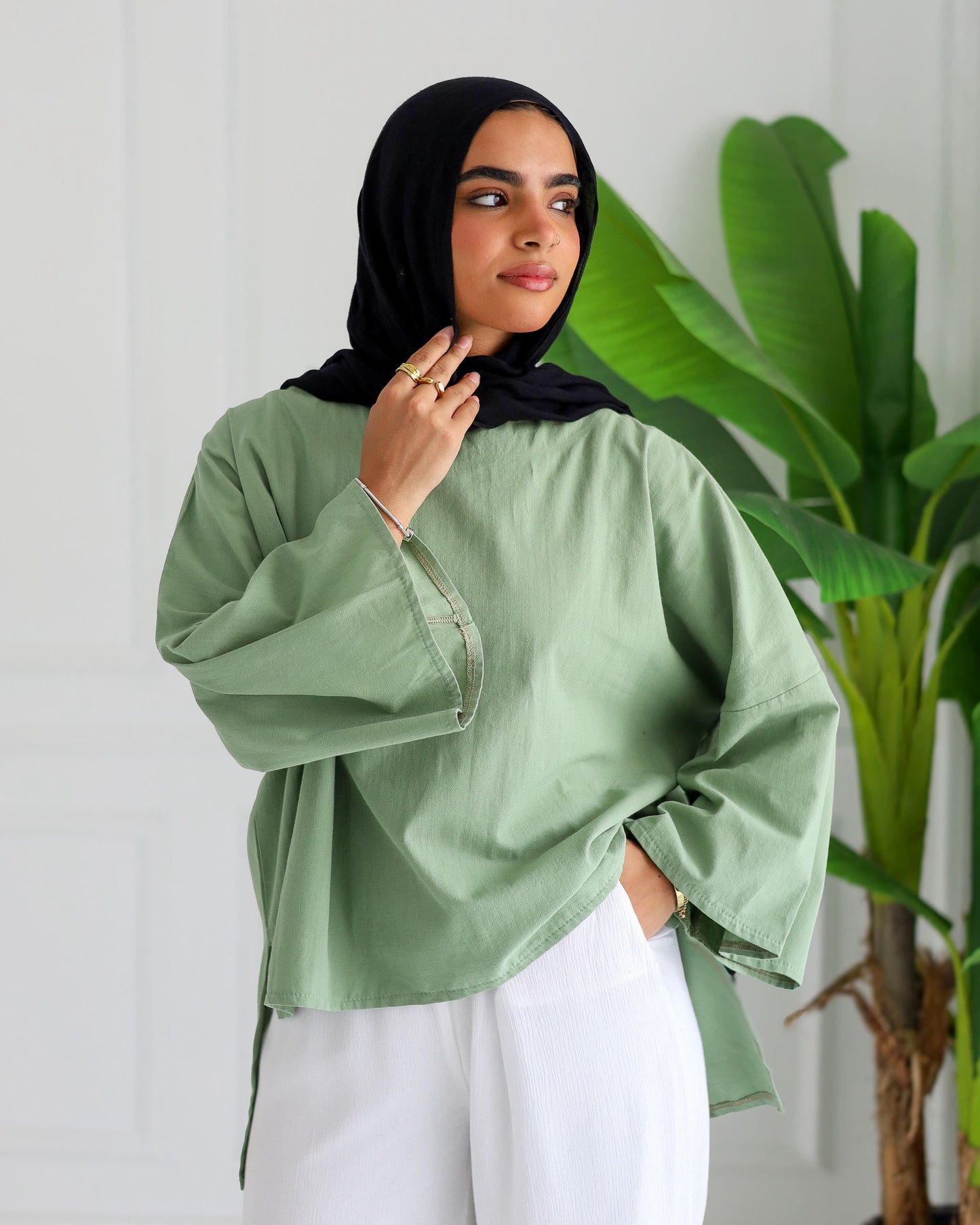 Whisper top - Olive