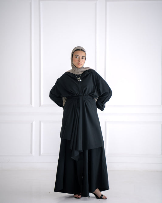 Ontha Shirt Dress - Black