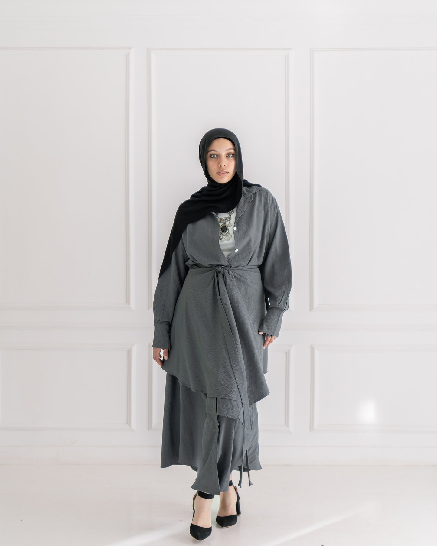 Ontha Shirt Dress - Grey